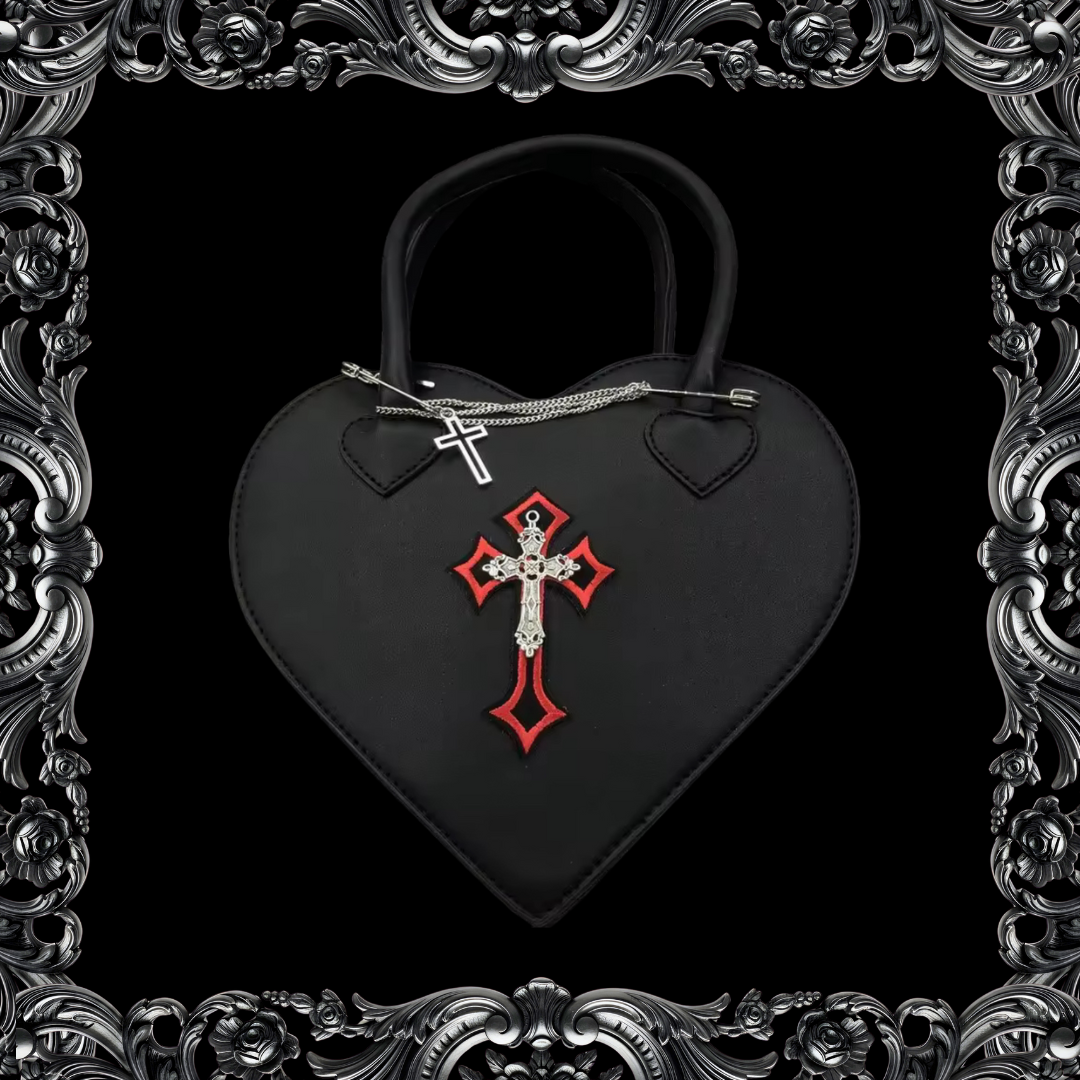 Rebel Rosary Heart Purse