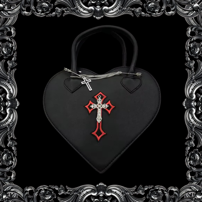 Rebel Rosary Heart Purse