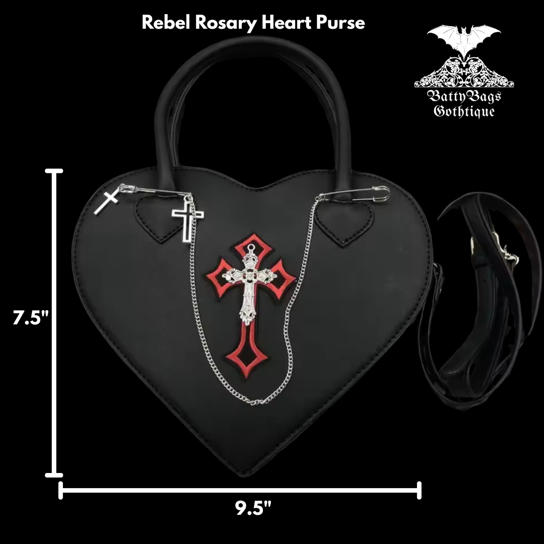 Rebel Rosary Heart Purse